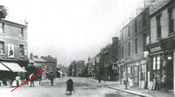 Horsefair in 1910 - Weavers Cottages in Middle distance (Kidderminster Library)